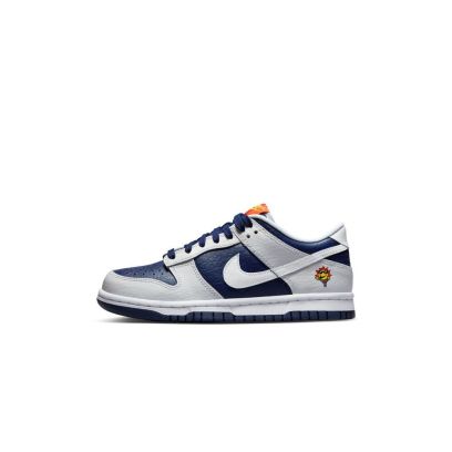 chaussures nike dunk low bg gris bleu enfant fn6968 025