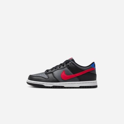 chaussures nike dunk low noir et rouge pour enfant fv0373 001