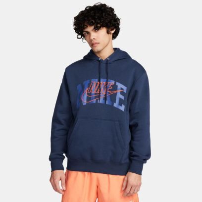 sweat a capuche nike club bleu marine pour homme fv4447 410