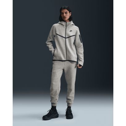 sweat capuche zippe nike tech fleece gris femme hv6747 063