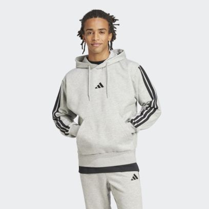 sweat shirt capuche 3 bandes essentials adidas homme je6302