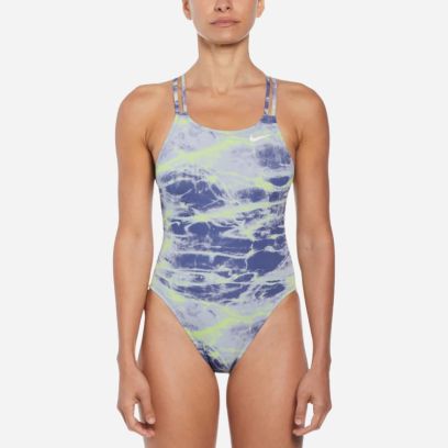 Costume da bagno 1 pezzo Nike Smoke Blu per donna