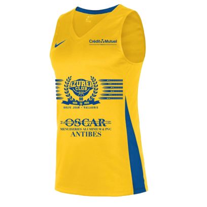 Maillot de match Nike Azurea Basket Club Jaune pour enfant