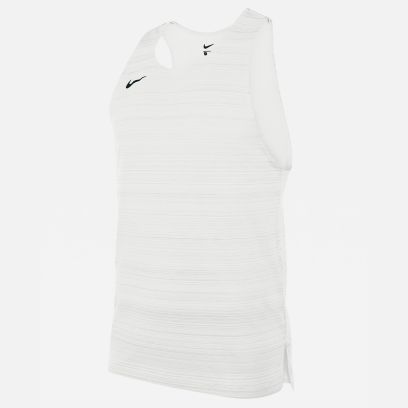 NT0300-100 Débardeur de running Nike Stock Dry Miler Blanc pour Homme