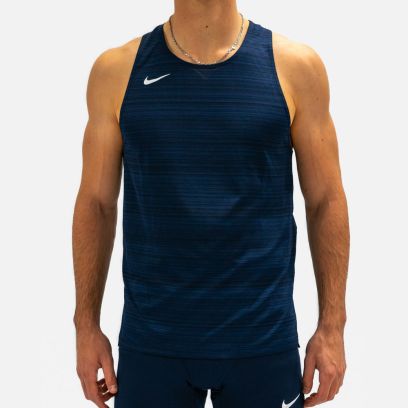 NT0300-451 Débardeur de running Nike Stock Dry Miler Bleu Marine pour Homme