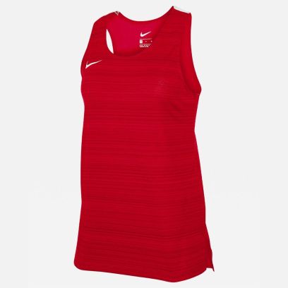 NT0301-657 Débardeur de running Nike Stock Dry Miler Rouge pour Femme