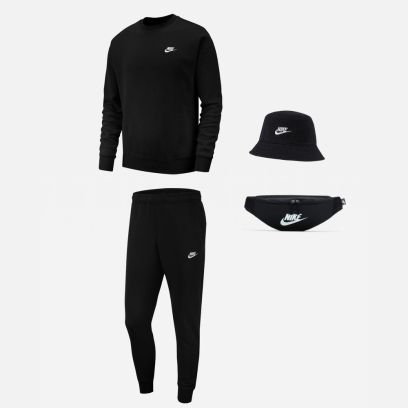 Ensemble Nike Sportswear pour Homme. Sweat-shirt + Bas de jogging + Bonnet + Banane (4 pièces)