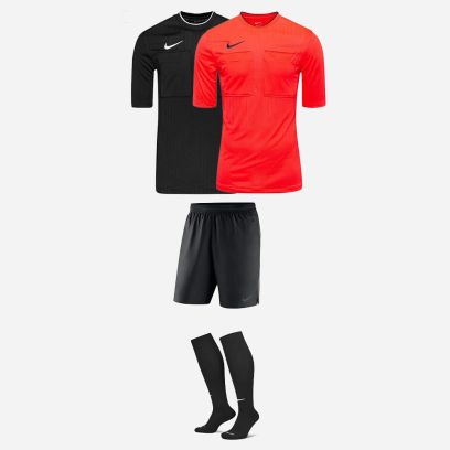 Pack UNAF Nationale (4 pièces) | 2 Maillots d'arbitre manches courtes + 1 Short d'arbitre + 1 paire de Chaussettes de football |