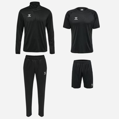 Set producten Hummel Essential voor Kinderen. Jersey + Korte broek + Top 1/2 zip + Trainingsbroek (4 artikelen)