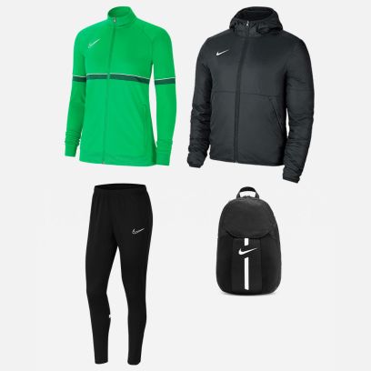 Conjunto de produtos Nike Academy 21 para Fêmea. Fato de treino + Parka + Saco (4 itens)