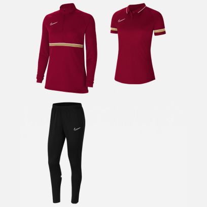 Conjunto de produtos Nike Academy 21 para Fêmea. Fato de treino + Polo (3 itens)