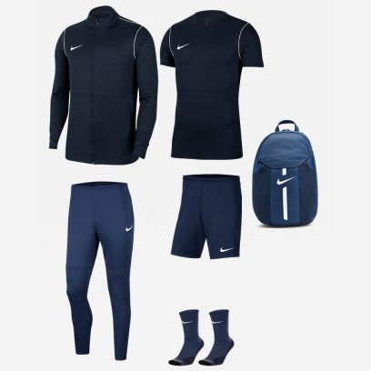 Ensemble Nike Park 20 pour Homme. Survêtement + Maillot + Short + Chaussettes + Sac (6 pièces)