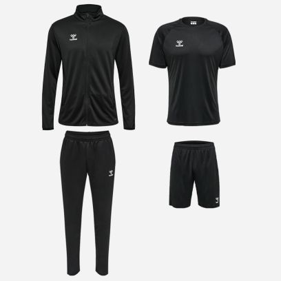 Conjunto de productos Hummel Essential para Homem. Jersey + Calções + Jaqueta de treino + Calças de fato de treino (4 itens)