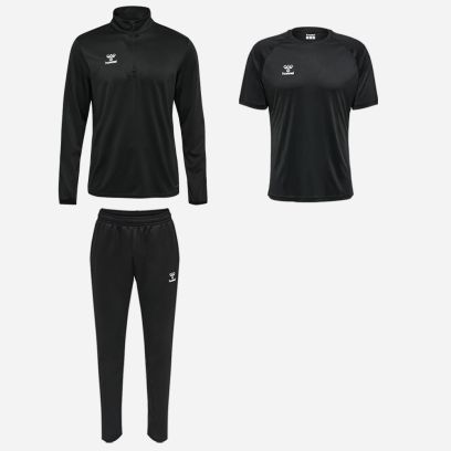 Conjunto de productos Hummel Essential para Homem. Jersey + Topo 1/2 zip + Calças de fato de treino (3 itens)