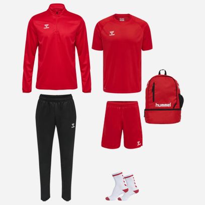 Product set Hummel Essential for Men. Jersey + Shorts + Short socks + Top 1/2 zip + Tracksuit pants + Bag (6 items)