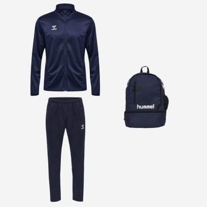 Conjunto de productos Hummel Essential para Homem. Jaqueta de treino + Calças de fato de treino + Saco (3 itens)