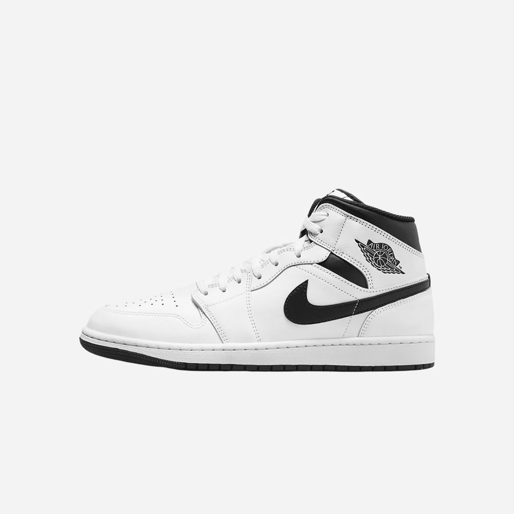 Chaussures Nike Air Jordan 1 Mid Blanc Anthracite Noir pour homme EKINSPORT