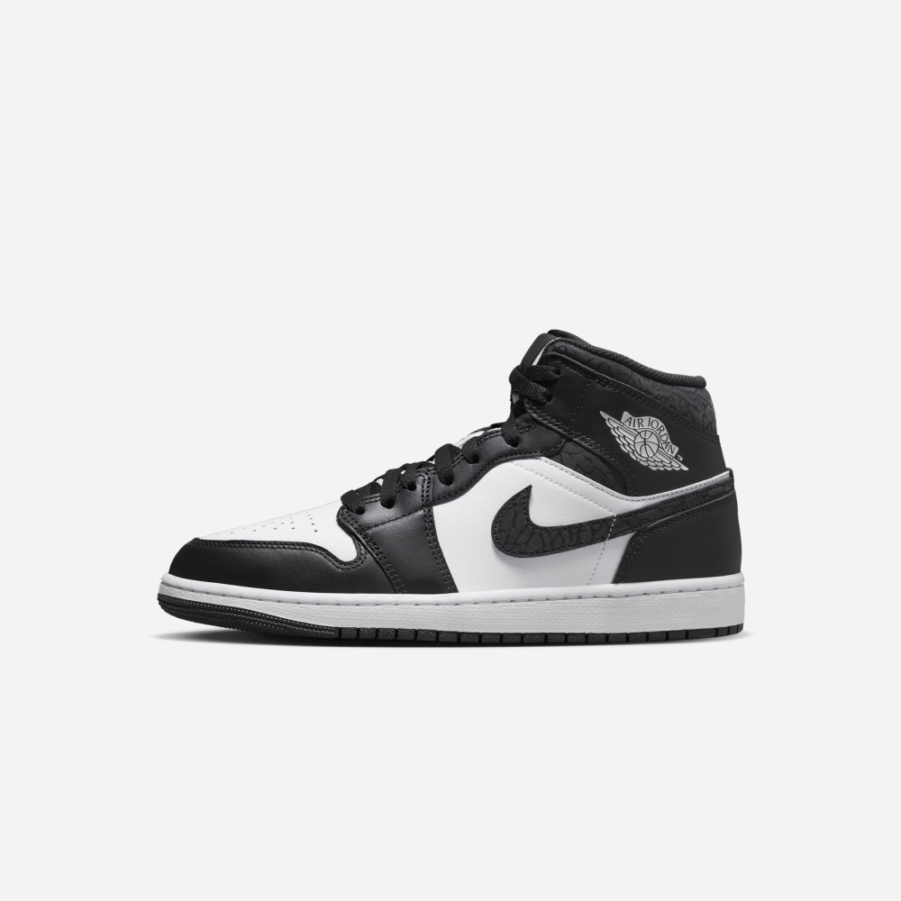 Chaussures Nike Air Jordan 1 Mid SE Noir Blanc pour homme